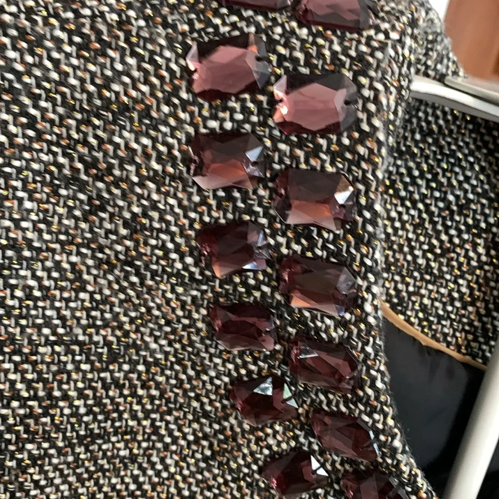 Dana Buchanan tweed jeweled and metallic blazer.‎ Worn about 3x